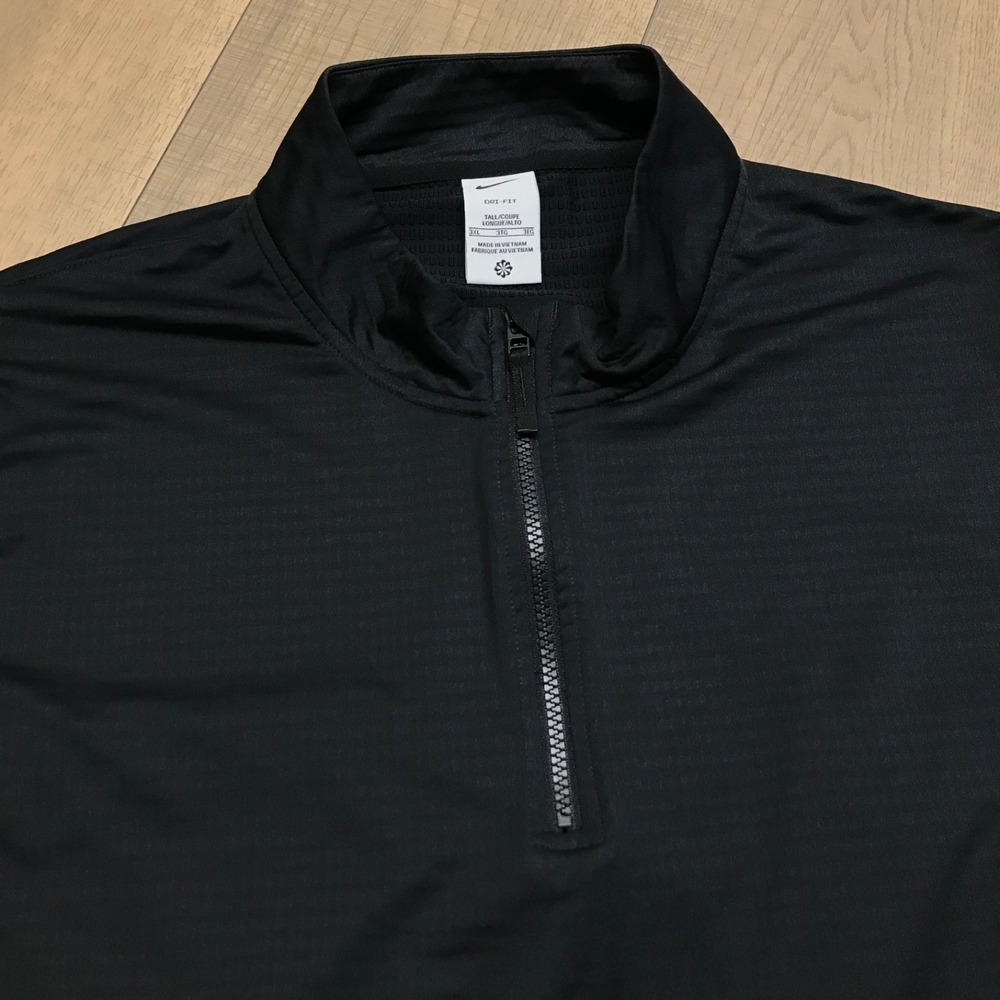 Nike 1/2 Zip Pullover Mens Size 3XLT Black Victory Golf Performance Dri-Fit 1/4 - Picture 4 of 11